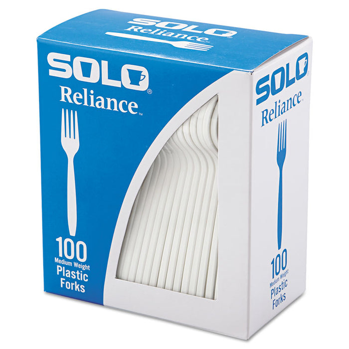 Boxed Reliance Medium Heavy Weight Cutlery, Fork, White, 1000/Carton