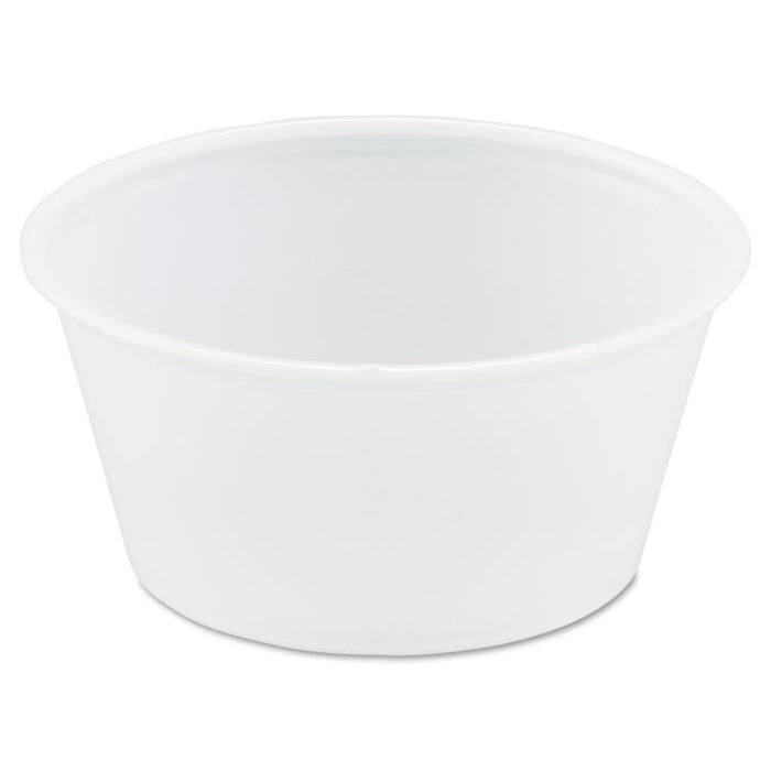 Polystyrene Portion Cups, 3.25oz, Translucent, 250/Bag, 10 Bags/Carton
