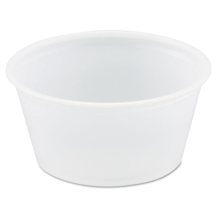 Polystyrene Portion Cups, 2 oz, Translucent, 250/Bag, 10 Bags/Carton