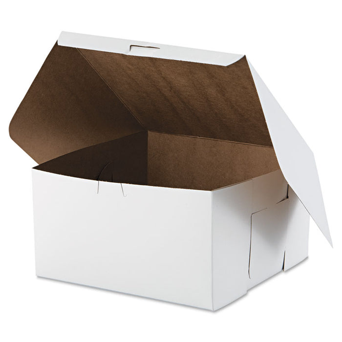 Tuck-Top Bakery Boxes, 10w x 10d x 5 1/2h, White, 100/Carton