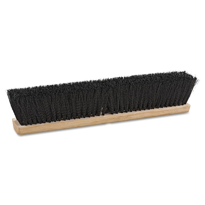 Floor Brush Head, 3" Black Medium Weight Polypropylene Bristles, 18" Brush