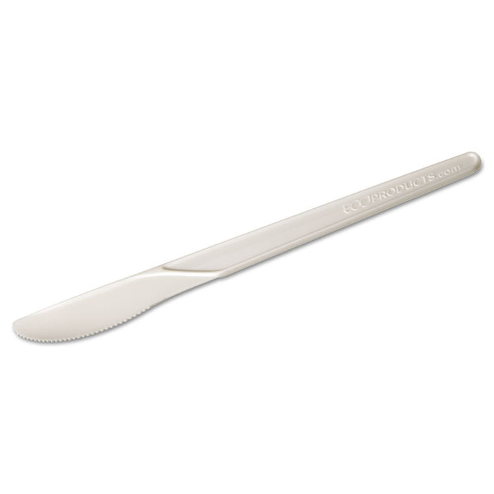 Plantware Compostable Cutlery, Knife, 6", Pearl White, 50/Pack, 20 Pack/Carton
