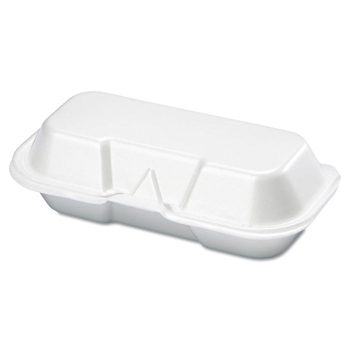 Foam Hot Dog Container, 7 3/8 x 3 9/16 x 2 1/4, White, 125/Bag, 4 Bags/Carton