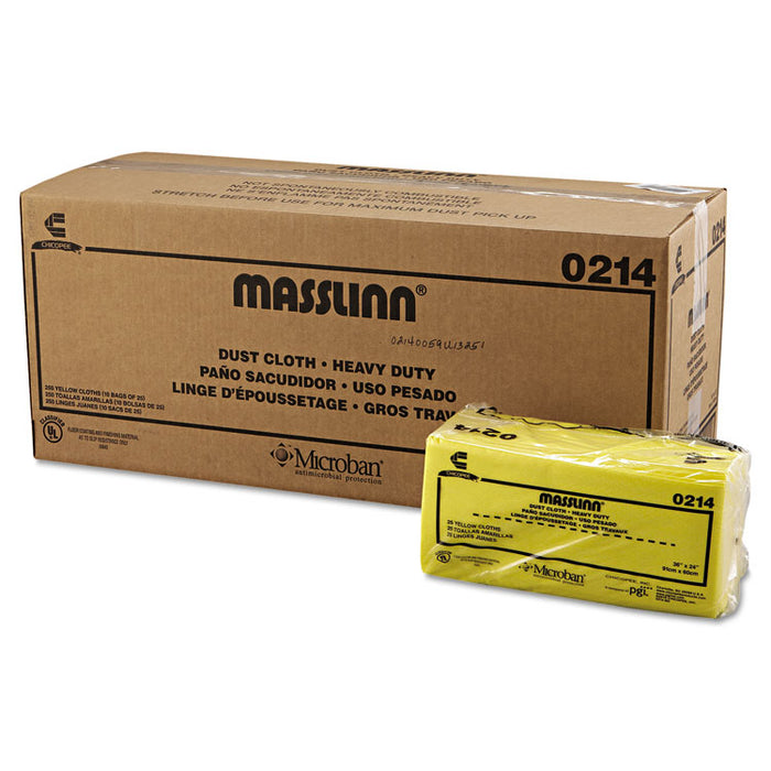 Masslinn Dust Cloths, 24 x 40, Yellow, 25/Bag, 10 Bags/Carton