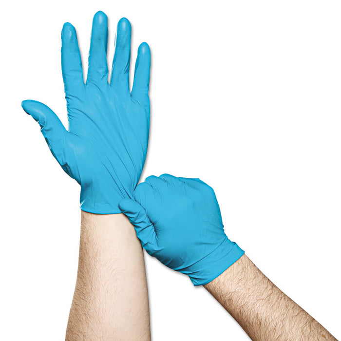 Touch N Tuff Nitrile Gloves, Teal, Size 9 1/2 - 10, 100/Box