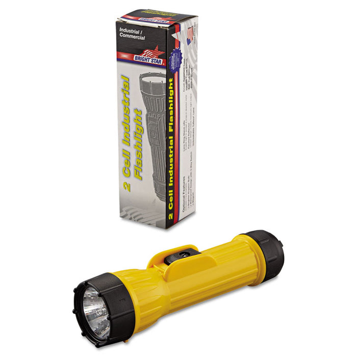 Industrial Heavy-Duty Flashlight, 2 D Batteries (Sold Separately), Yellow/Black