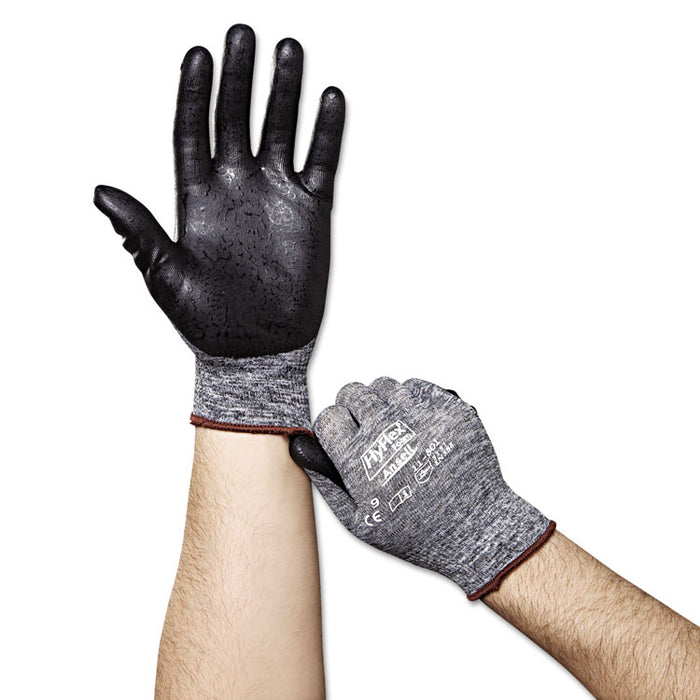 HyFlex Foam Gloves, Dark Gray/Black, Size 9, 12 Pairs