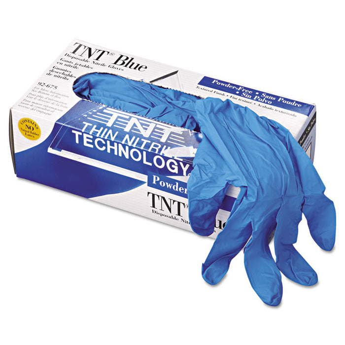 TNT Disposable Nitrile Gloves, Non-powdered, Blue, Large, 100/Box