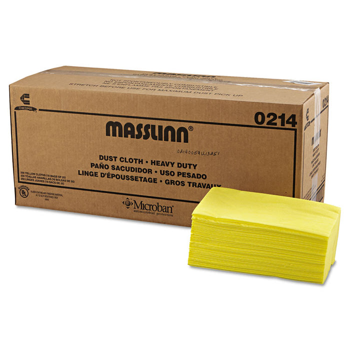 Masslinn Dust Cloths, 24 x 40, Yellow, 25/Bag, 10 Bags/Carton