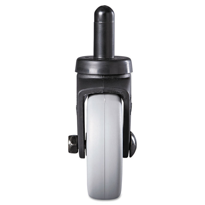 Replacement Bayonet-Stem Swivel Casters, Grip Ring Stem, 3" Soft Rubber Wheel, Black