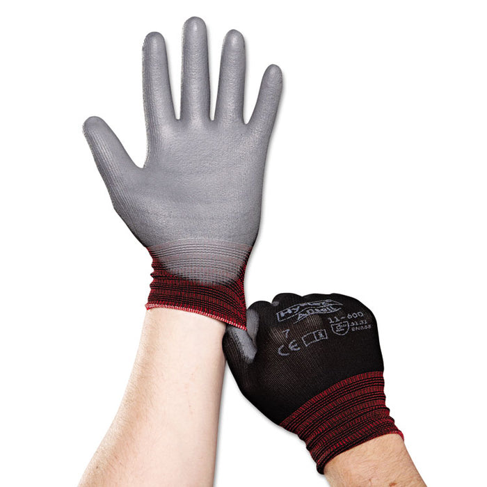 HyFlex Lite Gloves, Black/Gray, Size 7, 12 Pairs