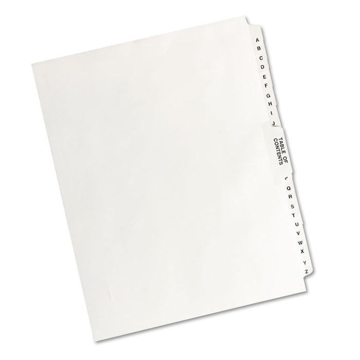 Preprinted Legal Exhibit Side Tab Index Dividers, Avery Style, 27-Tab, A to Z, 11 x 8.5, White, 1 Set