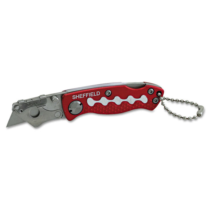 Sheffield Mini Lockback Knife, 1 Utility Blade, Red