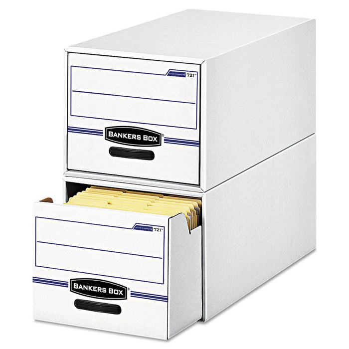 STOR/DRAWER Basic Space-Savings Storage Drawers, Legal Files, 16.75" x 19.5" x 11.5", White/Blue, 6/Carton
