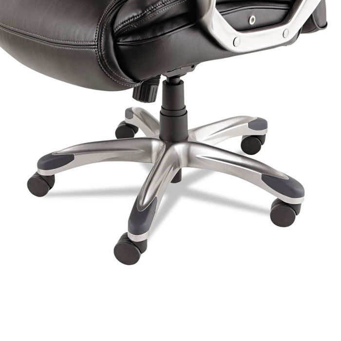 Alera Veon Series Executive High-Back Leather Chair, Supports up to 275 lbs., Black Seat/Black Back, Graphite Base
