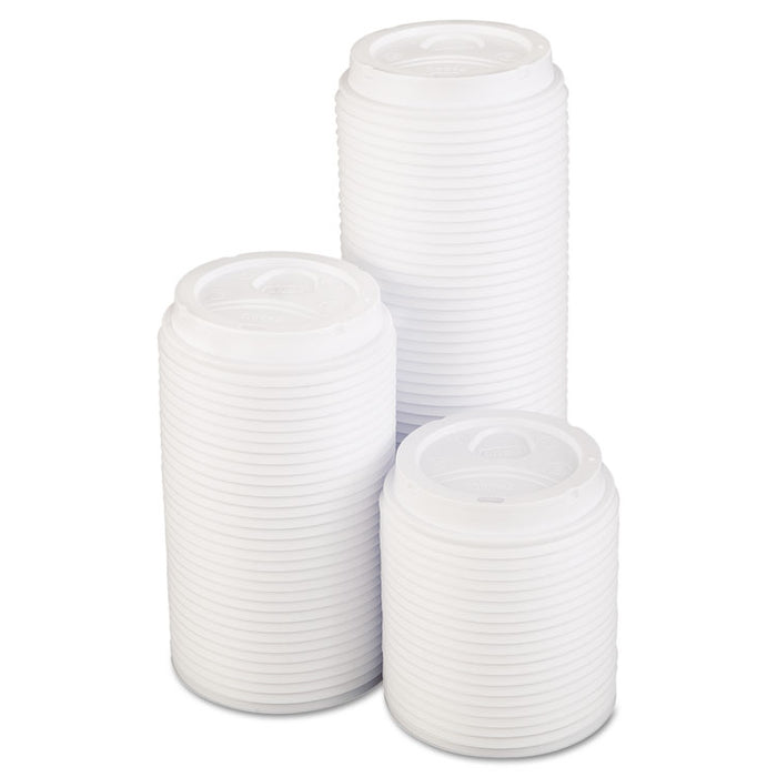 Dome Drink-Thru Lids, Fits 10, 12, 16oz Paper Hot Cups, White, 1000/Carton