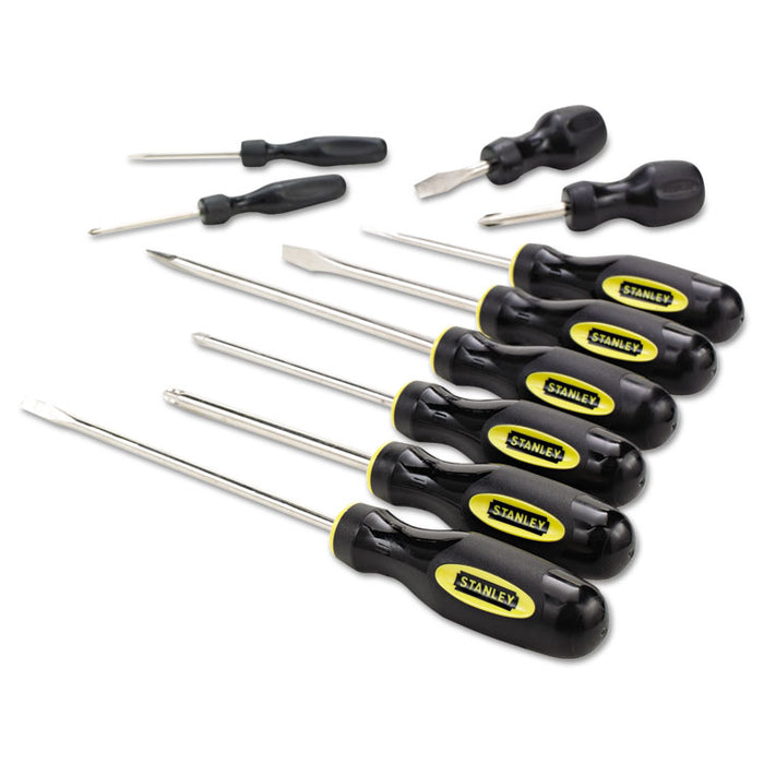 10-Piece Standard Fluted Screwdriver Set, Phillips/Slotted