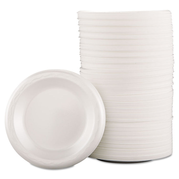 Foam Dinnerware, Plate, 6" dia, White, 125/Pack, 8 Packs/Carton