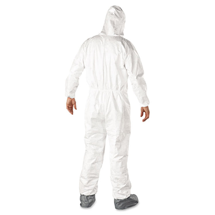 Tyvek Elastic-Cuff Hooded Coveralls w/Boots, White, Large, 25/Carton