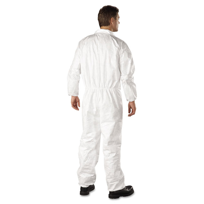 Tyvek Elastic-Cuff Coveralls, HD Polyethylene, White, 2X-Large, 25/Carton