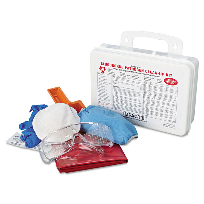 Bloodborne Pathogen Cleanup Kit, OSHA Compliant, Plastic Case