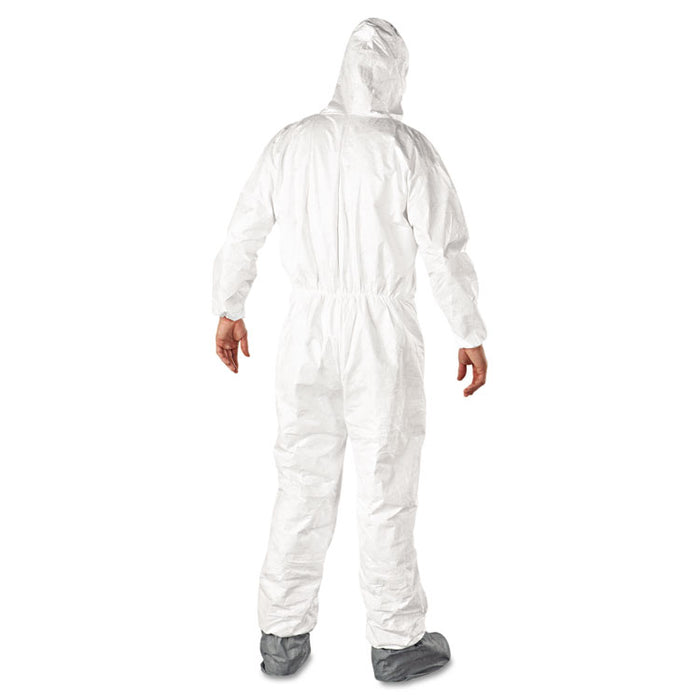 Tyvek Elastic-Cuff Hooded Coveralls w/Boots, White, X-Large, 25/Carton