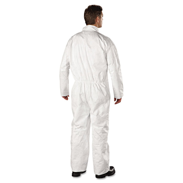 Tyvek Coveralls, Open Wrist/Ankle, HD Polyethylene, White, 3X-Large, 25/Carton