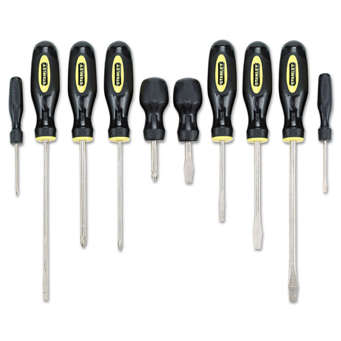 10-Piece Standard Fluted Screwdriver Set, Phillips/Slotted