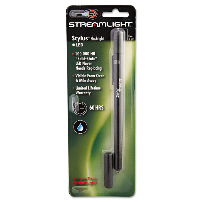 Stylus LED Pen Light, 3 AAAA Batteries (Included), Black