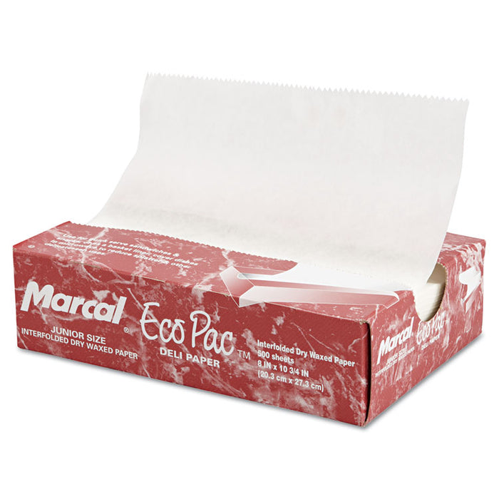 Eco-Pac Natural Interfolded Dry Wax Paper, 8" x 10.75", 500/Box, 12 Boxes/Carton