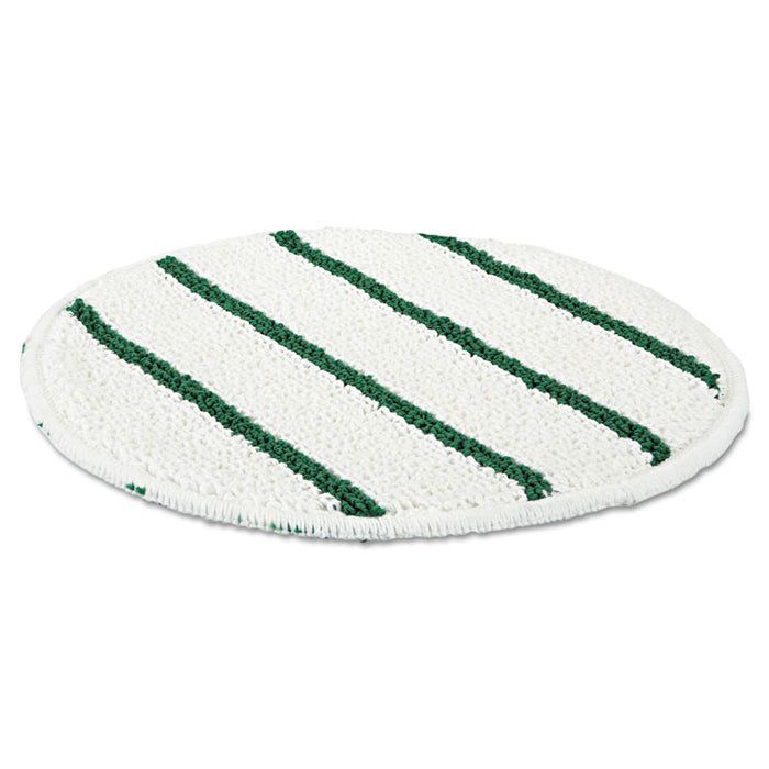Low Profile Scrub-Strip Carpet Bonnet, 21" Diameter, White/Green