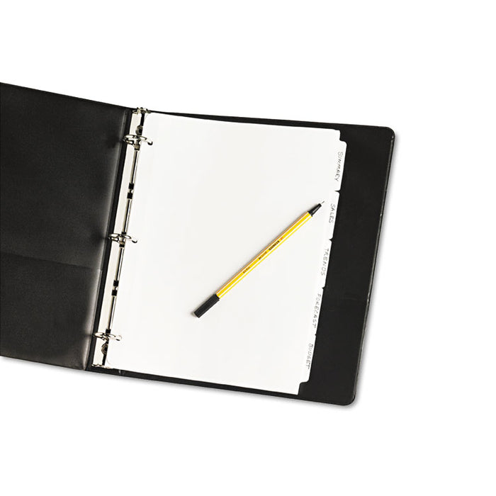 Write and Erase Plain-Tab Paper Dividers, 5-Tab, Letter, White, 36 Sets