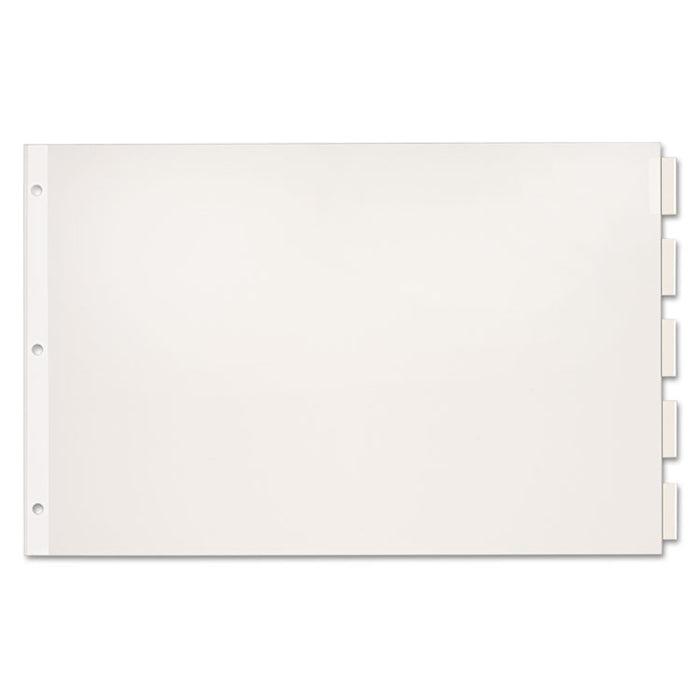 Paper Insertable Dividers, 5-Tab, 11 x 17, White, 1 Set