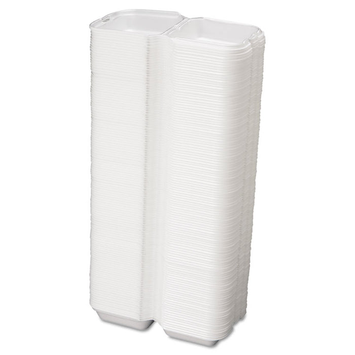 Snap It Foam Container, 6 2/5 x 6 2/5 x 3, White, 125/Sleeve, 4 Sleeves/Carton