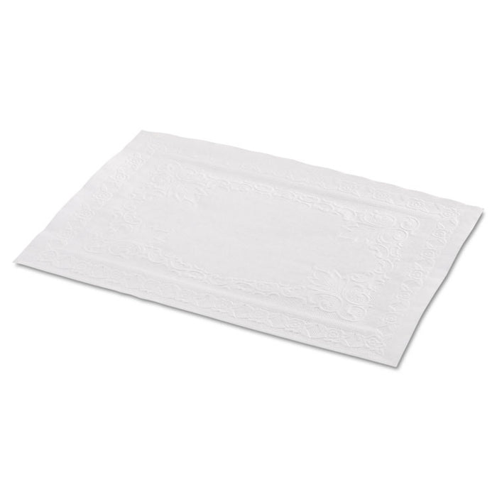 Classic Embossed Straight Edge Placemats, 10 x 14, White, 1,000/Carton