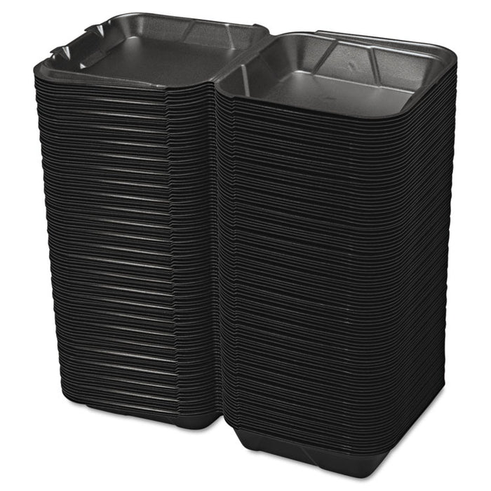Snap It Foam Container, 1-Comp, 9 1/4 x 9 1/4 x 3, Black, 100/Bag, 2 Bags/Carton