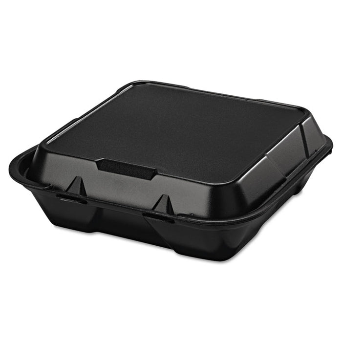 Snap It Foam Container, 1-Comp, 9 1/4 x 9 1/4 x 3, Black, 100/Bag, 2 Bags/Carton