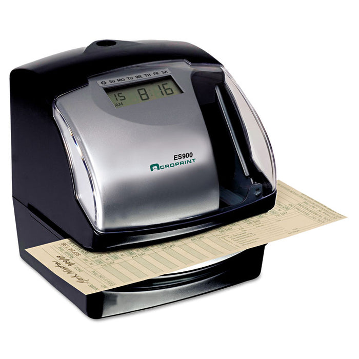 ES900 Atomic Electronic Payroll Recorder, Time Stamp and Numbering Machine, Digital Display, Black