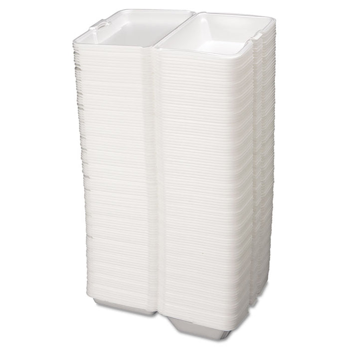 Foam Carryout Containers, 9 1/5 x 6 1/2 x 3, White, 100/Bag, 2 Bags/Carton