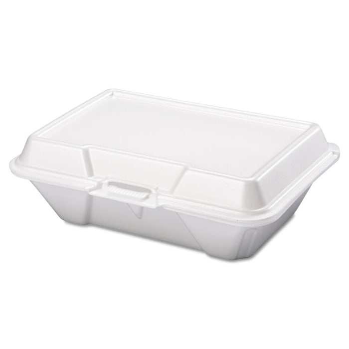 Foam Carryout Containers, 9 1/5 x 6 1/2 x 3, White, 100/Bag, 2 Bags/Carton