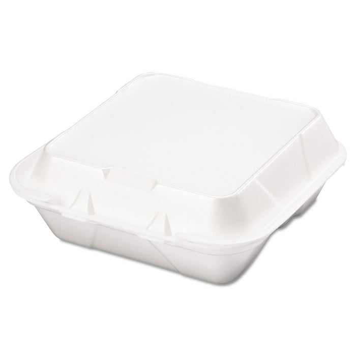 Snap It Foam Container, 8 1/4 x 8 x 3, White, 100/Bag, 2 Bags/Carton