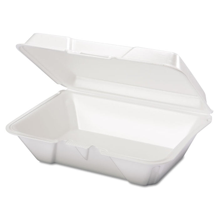 Foam Carryout Containers, 9 1/5 x 6 1/2 x 3, White, 100/Bag, 2 Bags/Carton