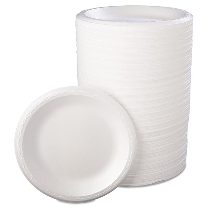 Foam Dinnerware, Plate, 8 7/8" dia, White, 125/Pack, 4 Packs/Carton