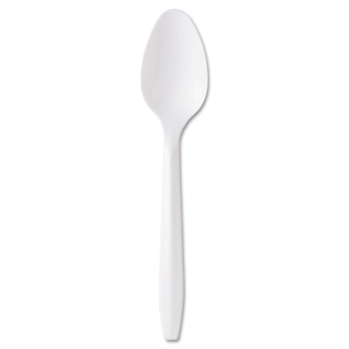 Medium-Weight Cutlery, Teaspoon, White, 100/Box, 10 Boxes/Carton