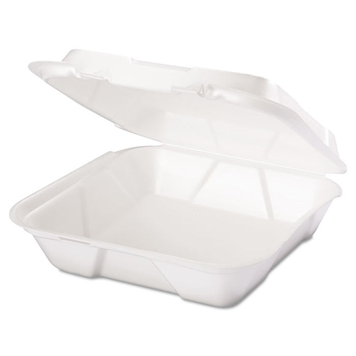 Snap It Foam Container, 1-Comp, 9 1/4 x 9 1/4 x 3, White, 100/Bag, 2 Bags/Carton
