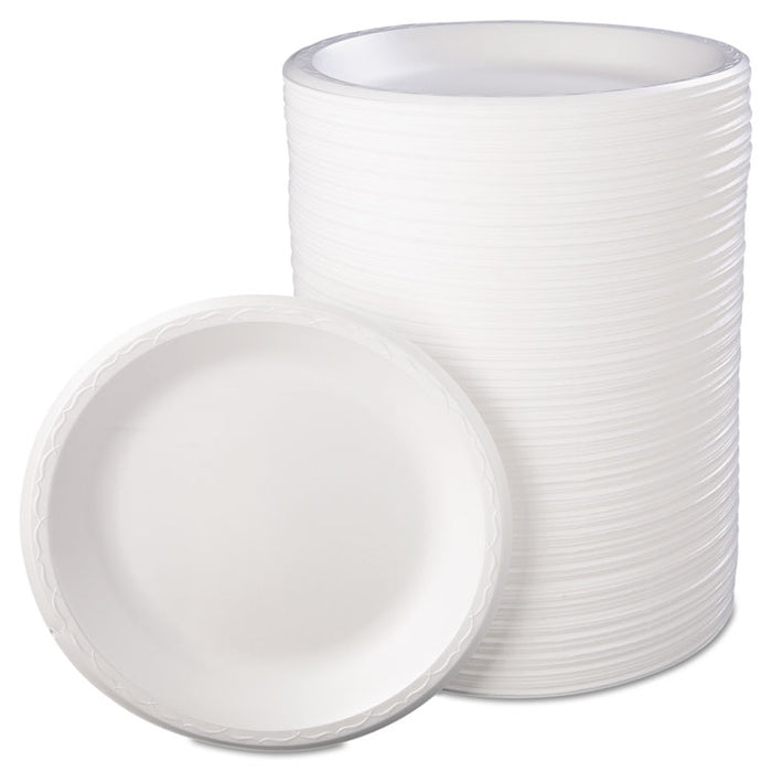 Foam Dinnerware, Plate, 10 1/4" dia, White, 125/Pack, 4 Packs/Carton