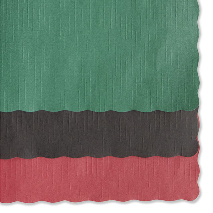 Solid Color Scalloped Edge Placemats, 9.5 x 13.5, Hunter Green, 1,000/Carton
