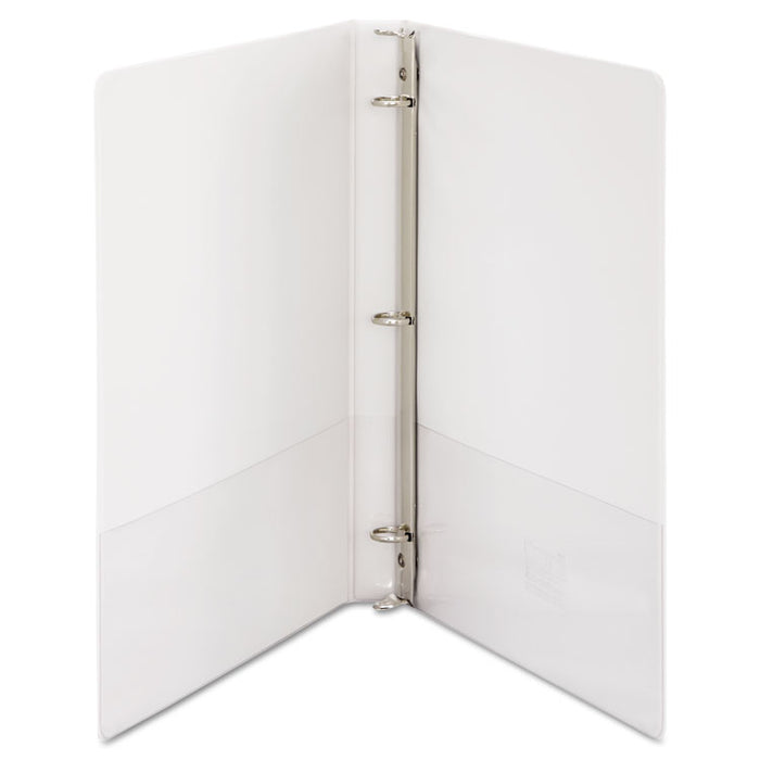 Speedy Spine Heavy-Duty Time Saving Round Ring View Binder, 3 Rings, 0.5" Capacity, 11 x 8.5, White