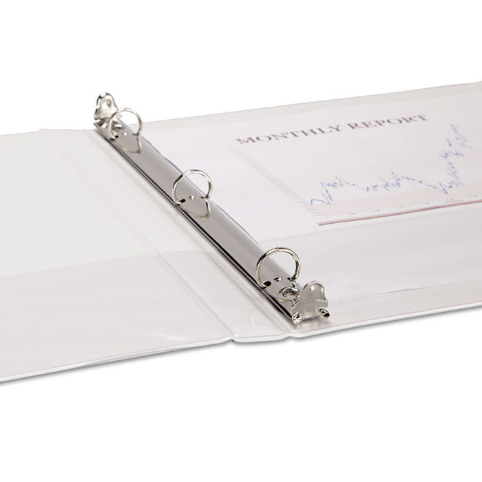 Speedy Spine Heavy-Duty Time Saving Round Ring View Binder, 3 Rings, 0.5" Capacity, 11 x 8.5, White