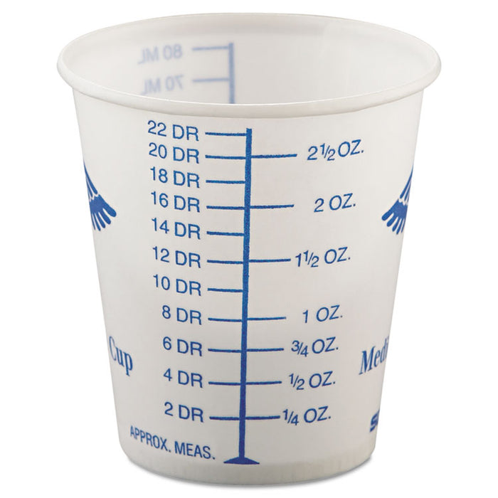 Paper Medical and Dental Graduated Cups, 3 oz, White/Blue, 100/Bag, 50 Bags/Carton